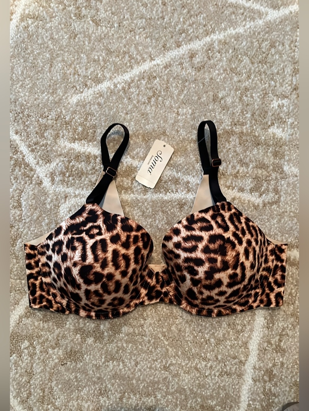Soma Vanishing 360 Perfect Coverage Leopard Underwire Bra Size 36C